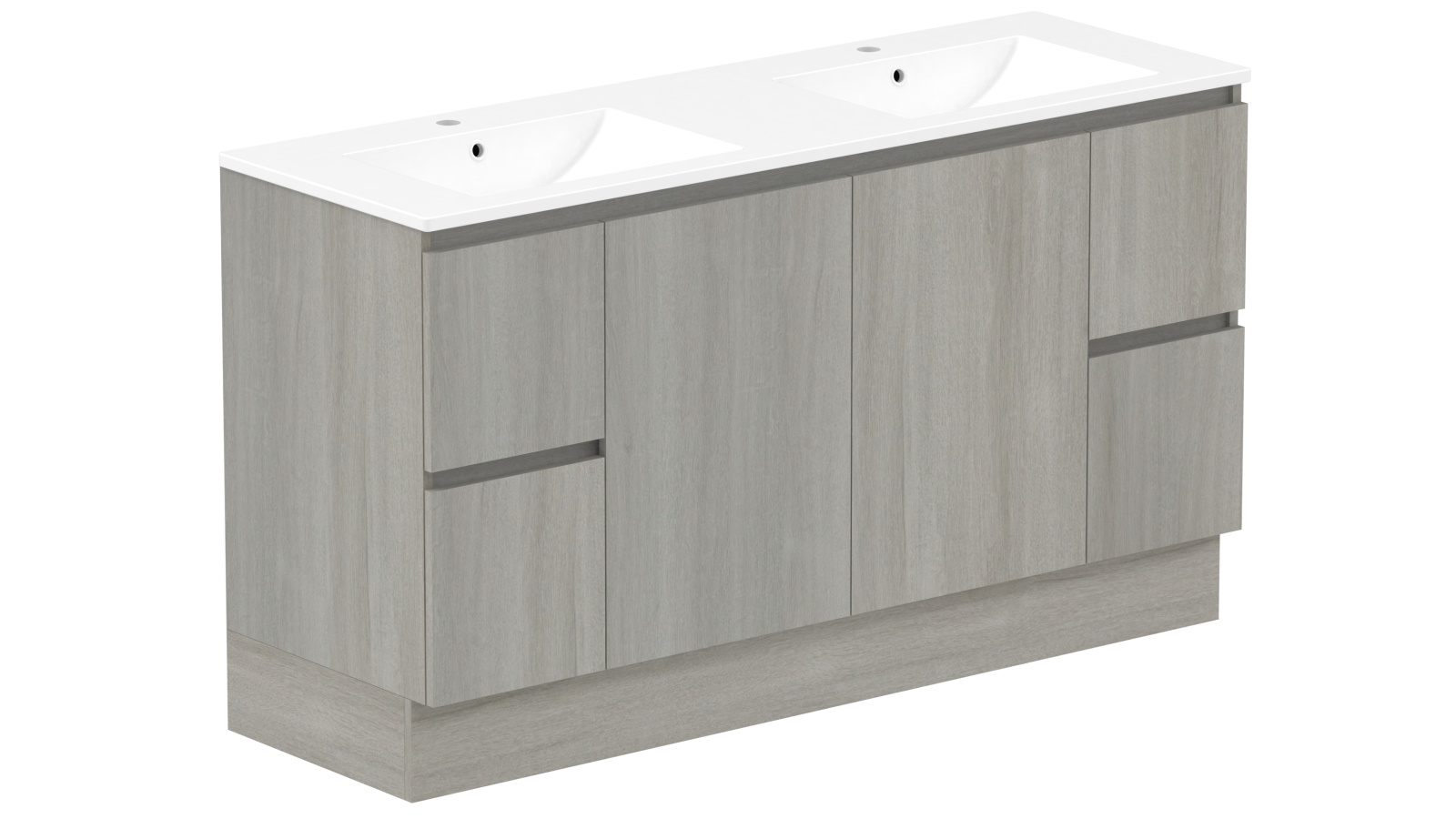 ADP Jane 1500mm Door & Drawer Twin Vanity with Double Basin Cast Marble Top Harvey Norman