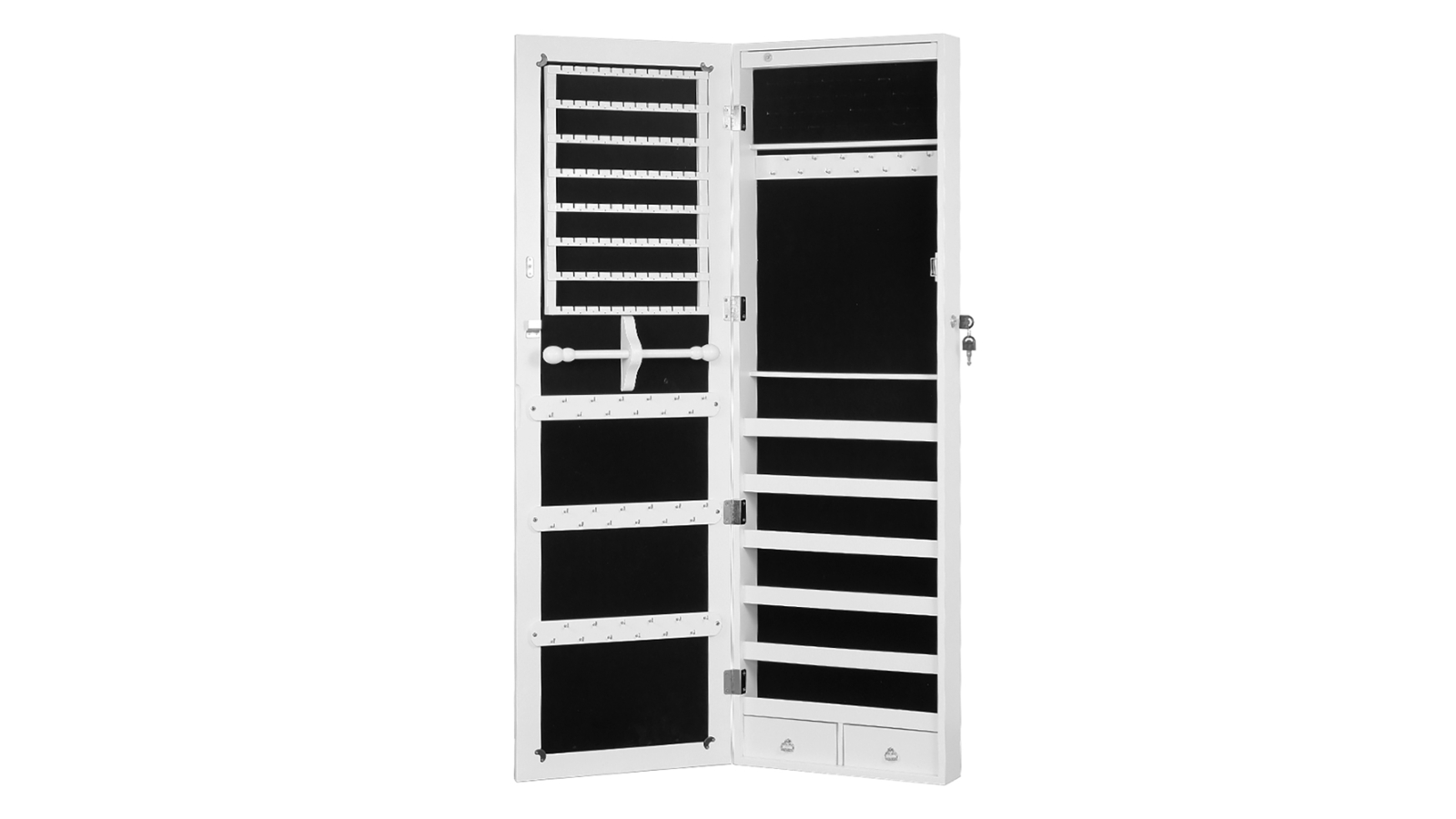 Levede LED Light Mirror Jewellery Makeup Organiser Cabinet