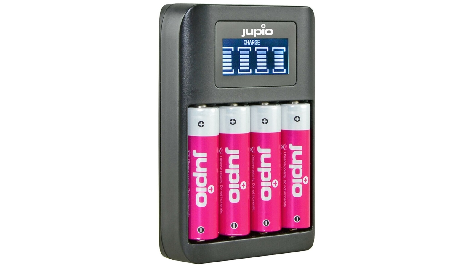 Jupio 4 Slot Fast Battery Charger & LCD Screen for AA & AAA