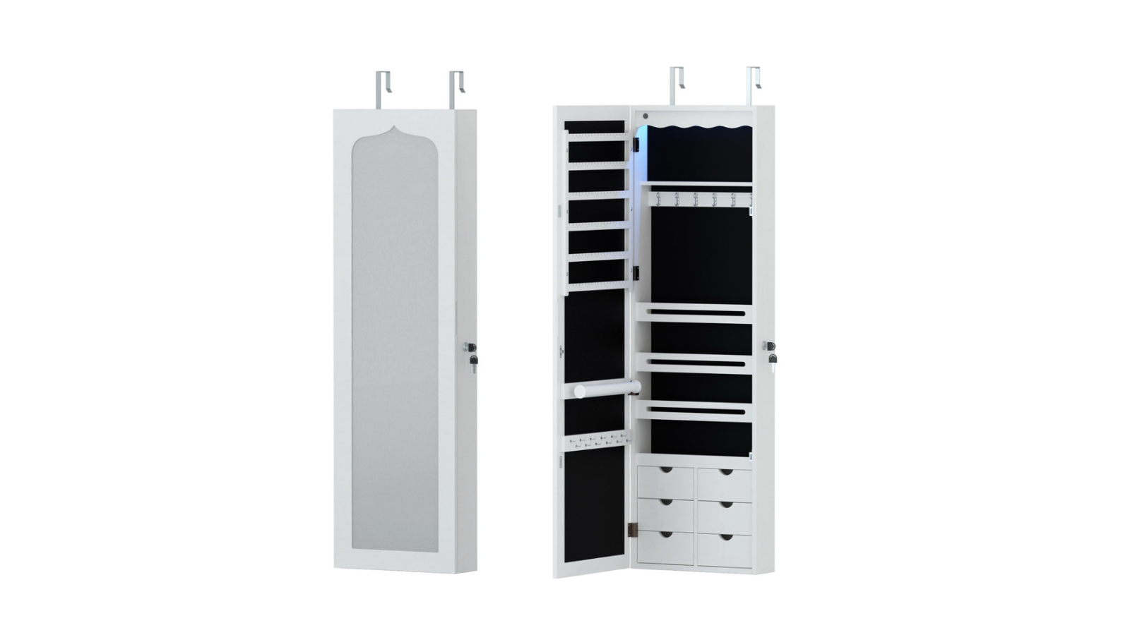 Artiss Jewellery Lockable Cabinet Mirror 