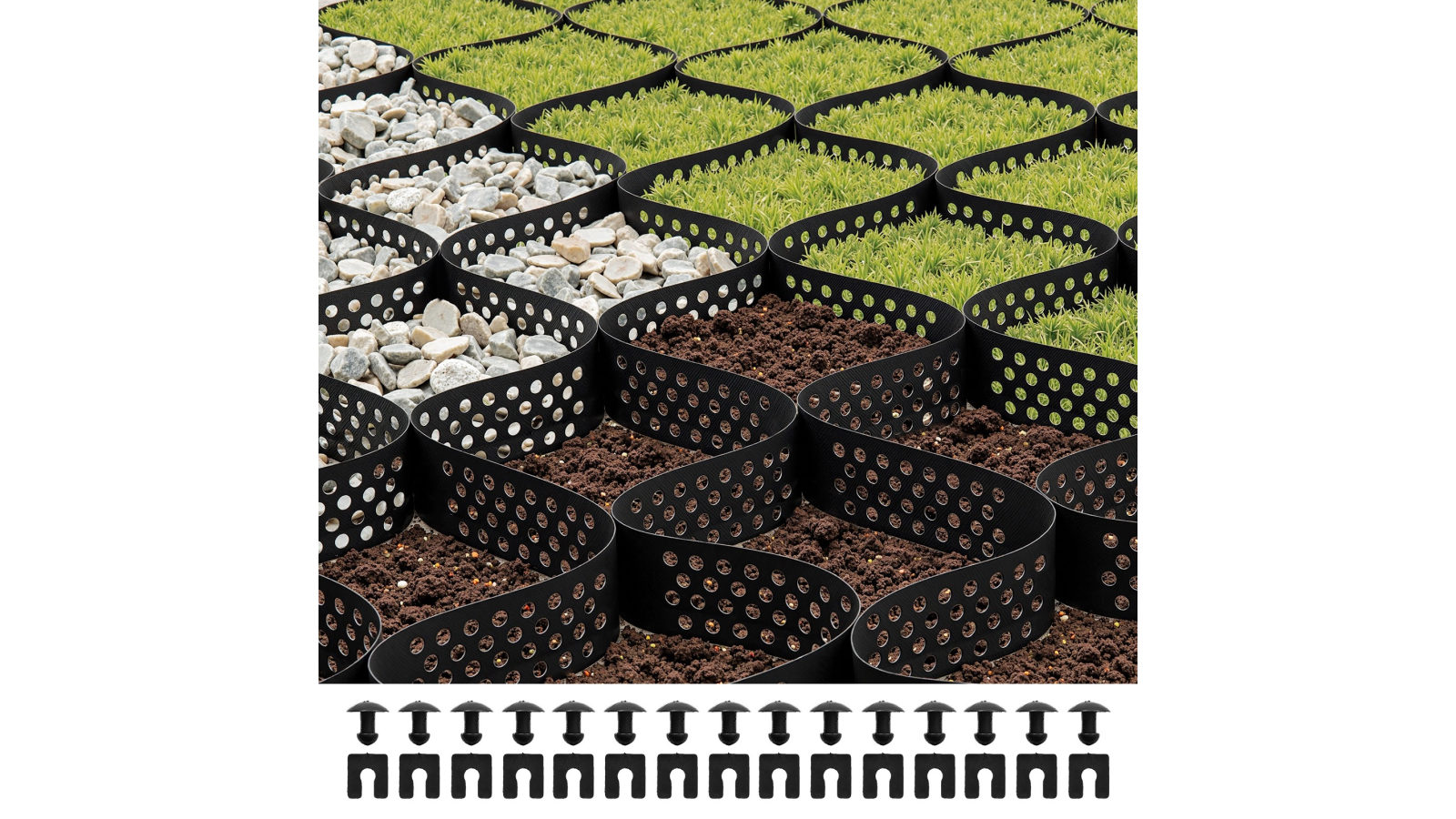 Vevor 520 x 270cm 3 -inch Deep Geocell Ground Grid for Gravel