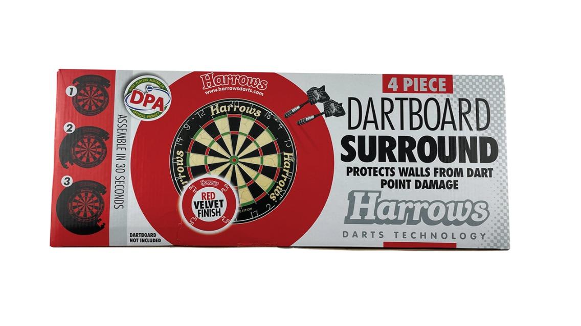 Harrows Dartboard Surround Wall Protector - Red