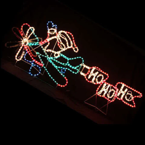 Hisen LED Animated Santa on Jet Plane Rope Christmas Light