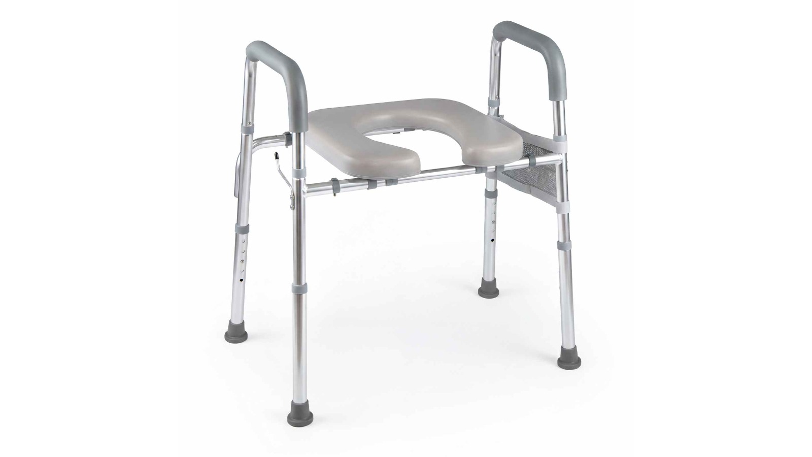 Costway Adjustable Raised Toilet Seat with Handles Storage Bag and Paper Holder