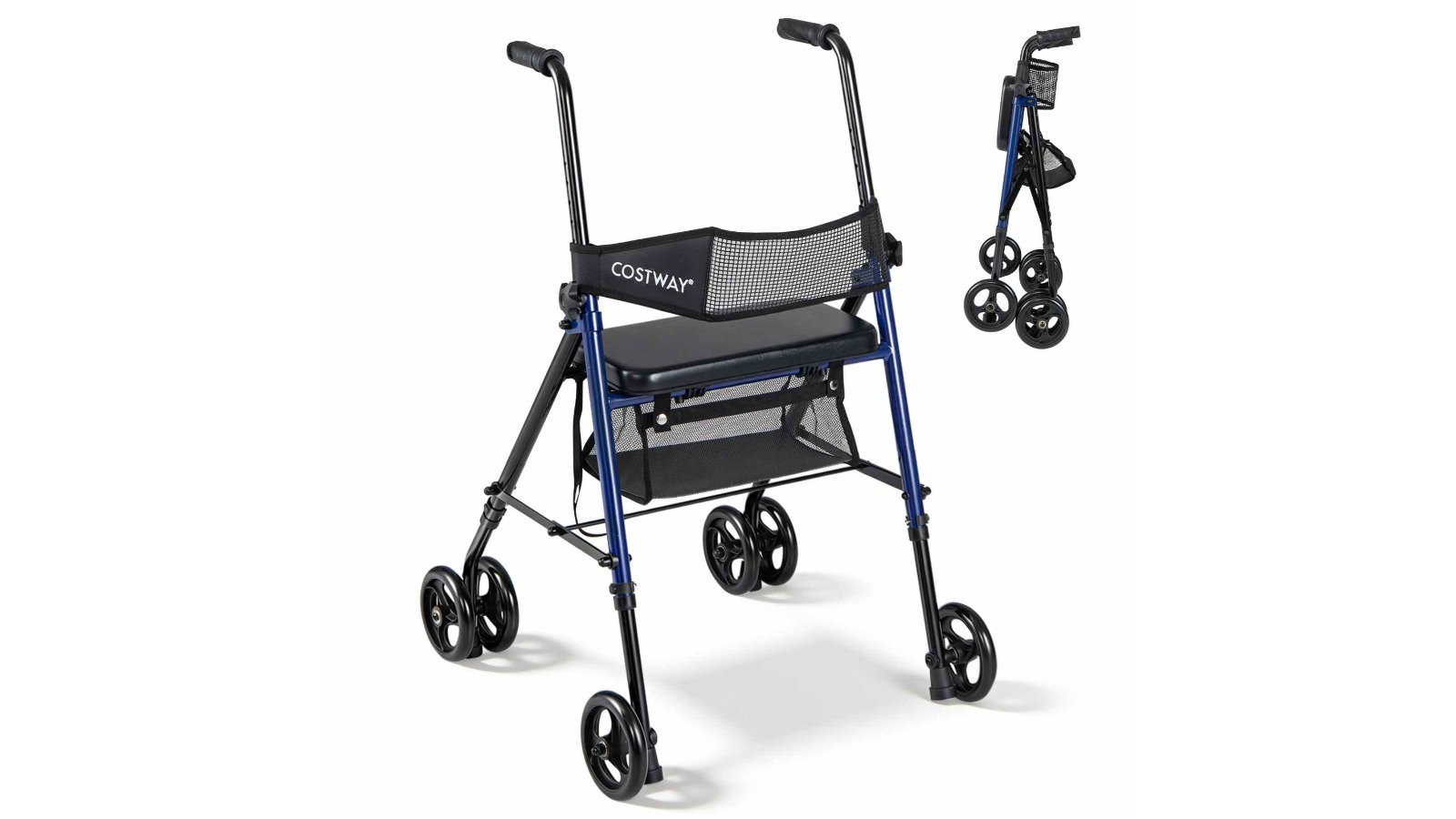 Costway Foldable Rollator Walker with Seat