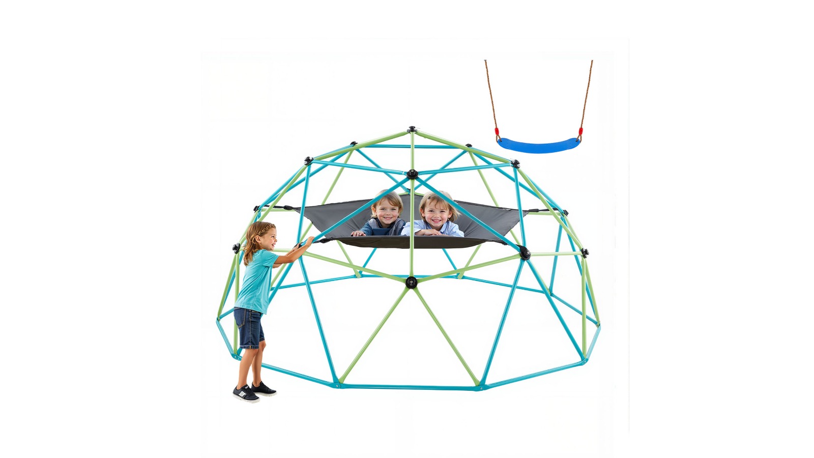 Vevor Geometric Climbing Dome with Swing and Hammock - 305cm