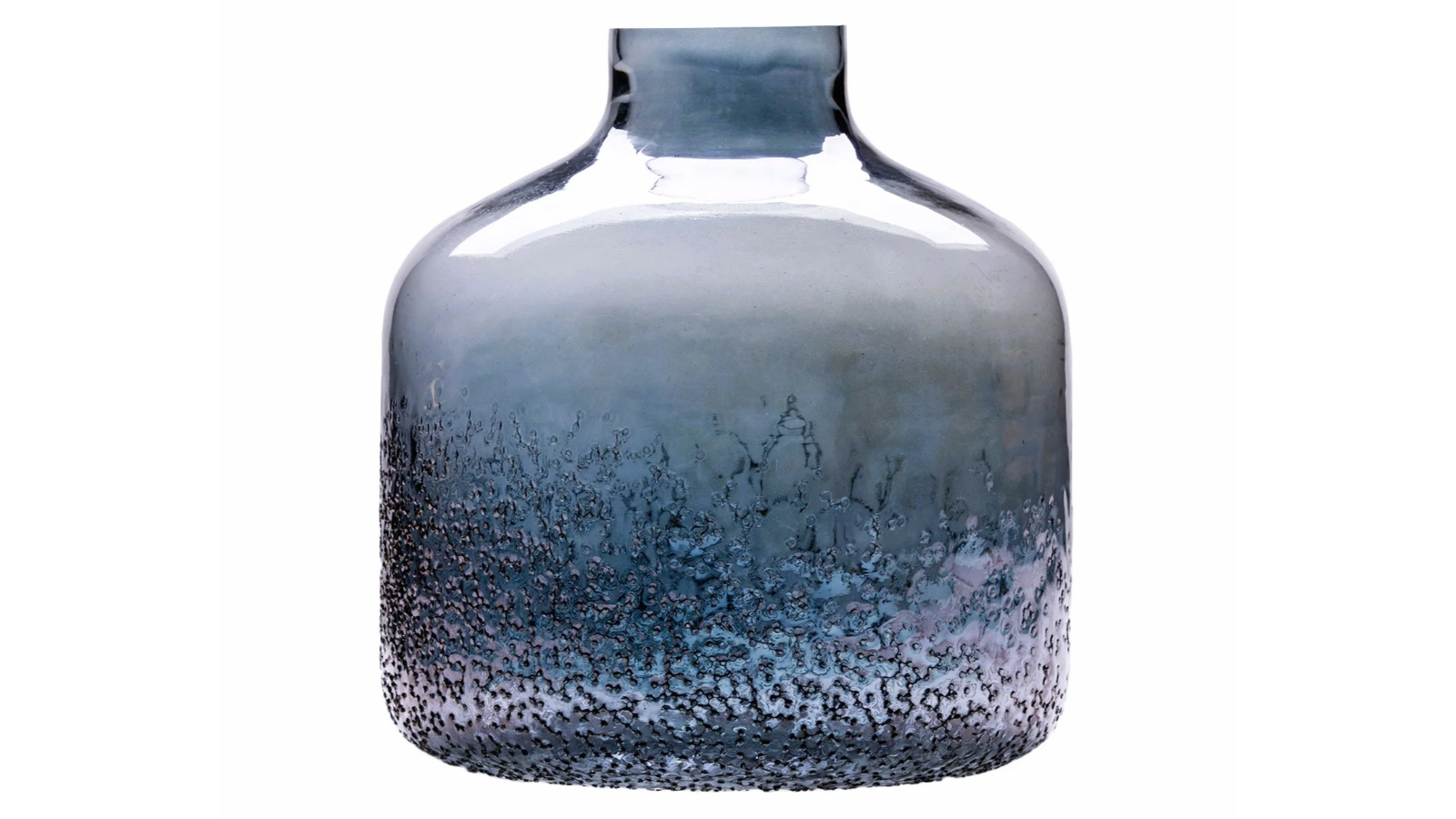 SSH Collection 33cm Tall Maja Glass Bottle Vase - Steel Blue