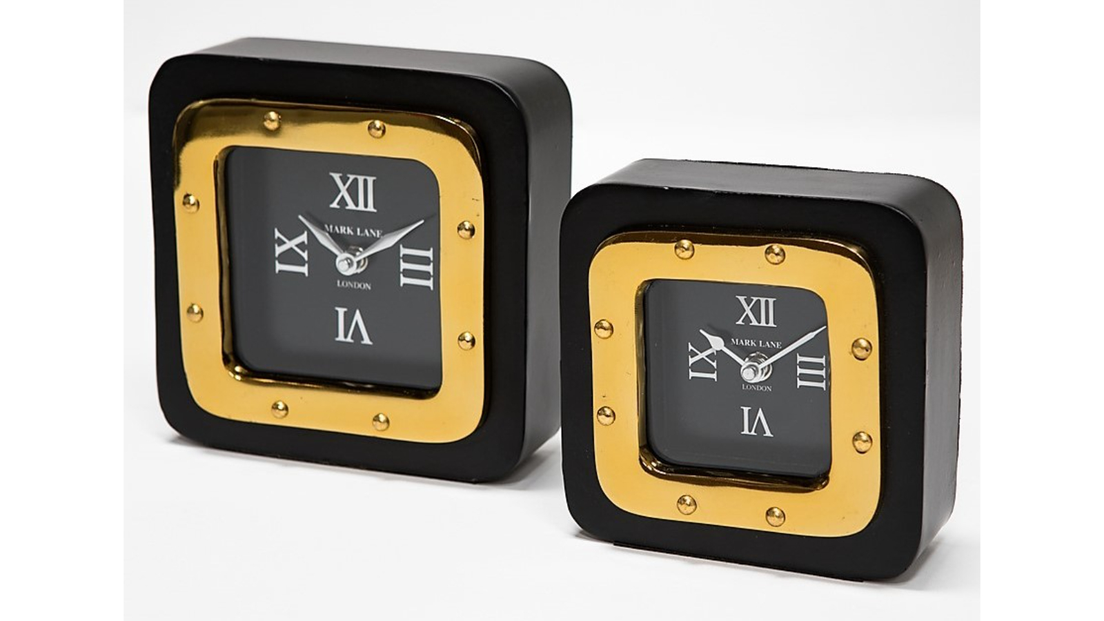 SSH Collection Retro Large Desk Clock Black and Gold Harvey Norman