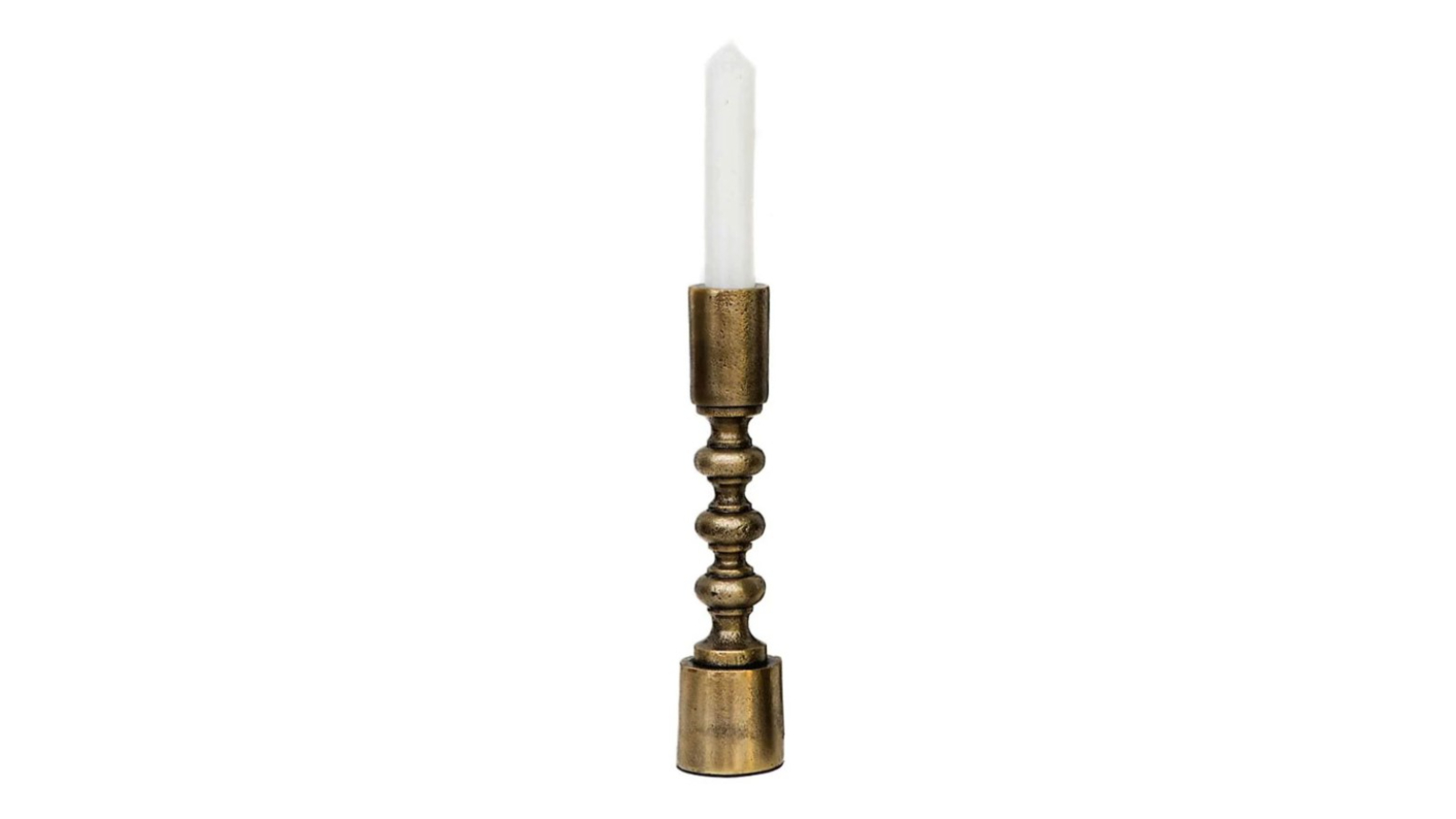 SSH Collection Ripple 22cm Single Candle Stand - Brass