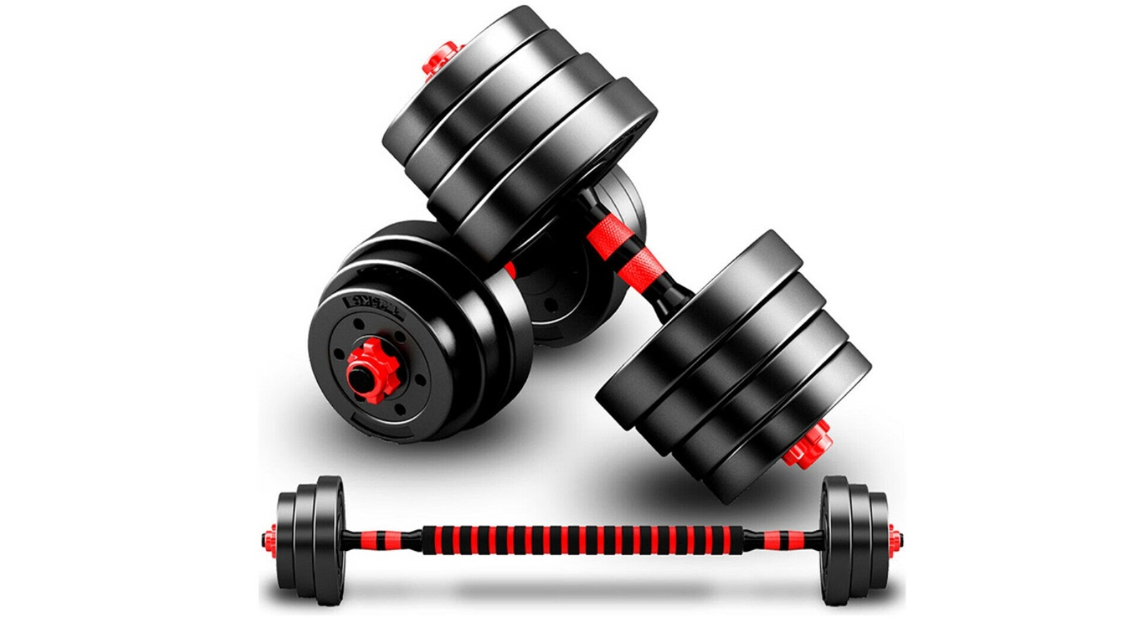 JMQ Fitness Adjustable Rubber Dumbbell Set Harvey Norman