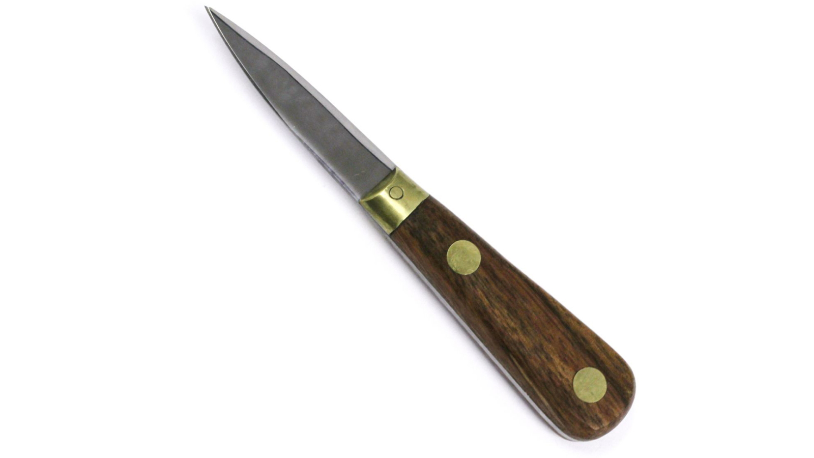 Laguiole Jean Neron Wooden Handle Oyster Knife with Brass Bolster