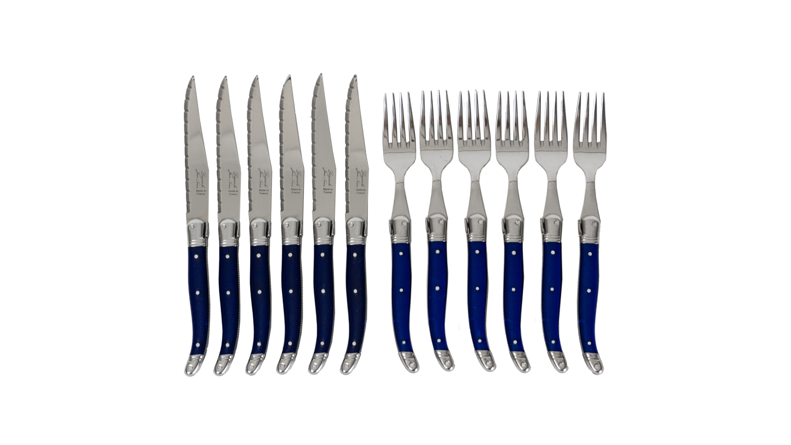 Laguiole Jean Neron Set of 12 Cutlery - French Blue