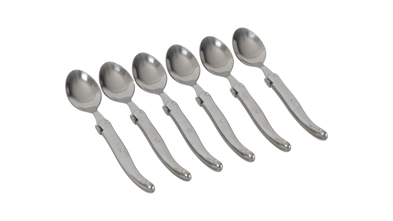 Laguiole Jean Neron Set of 6 Stainless Steel Coffee Spoon