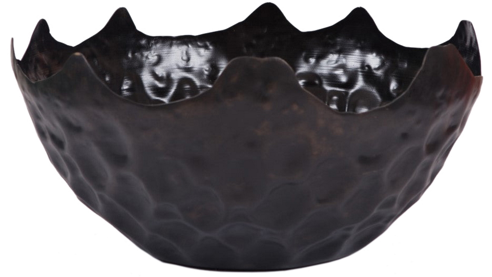 SSH Collection Oleum Hammered Black Bowl - 56cm Wide