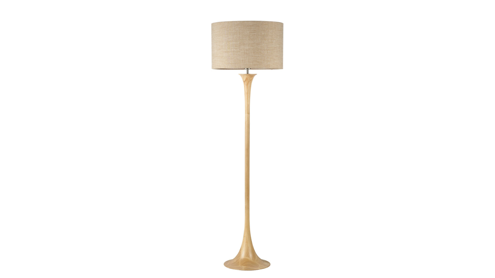 Luminea Jones Fabric Shade Classic Wood Grain Finish Standing Floor Lamp - Oak