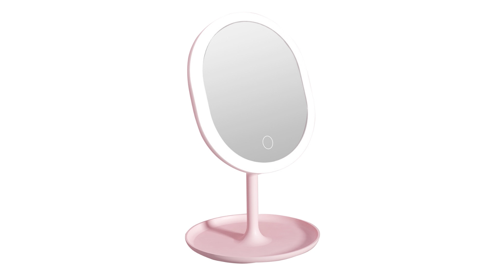 Soga 20cm Rechargeable LED Light Makeup Mirror Tabletop Vanity - Pink