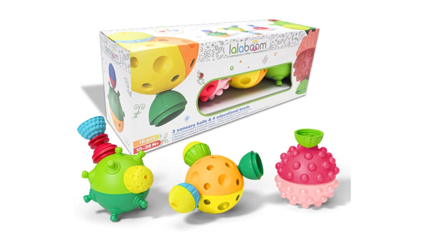 Lalaboom Bath Time Caterpillar, Snap Beads, 8 pieces, Ages 6 - 36 mo.