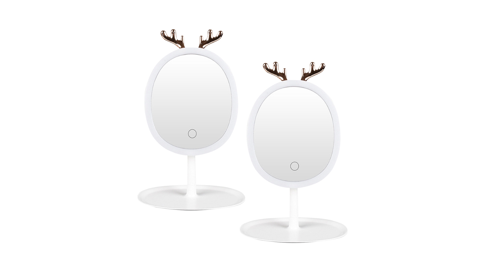 Soga 2x Antler LED Light Makeup Mirror Tabletop Vanity - White