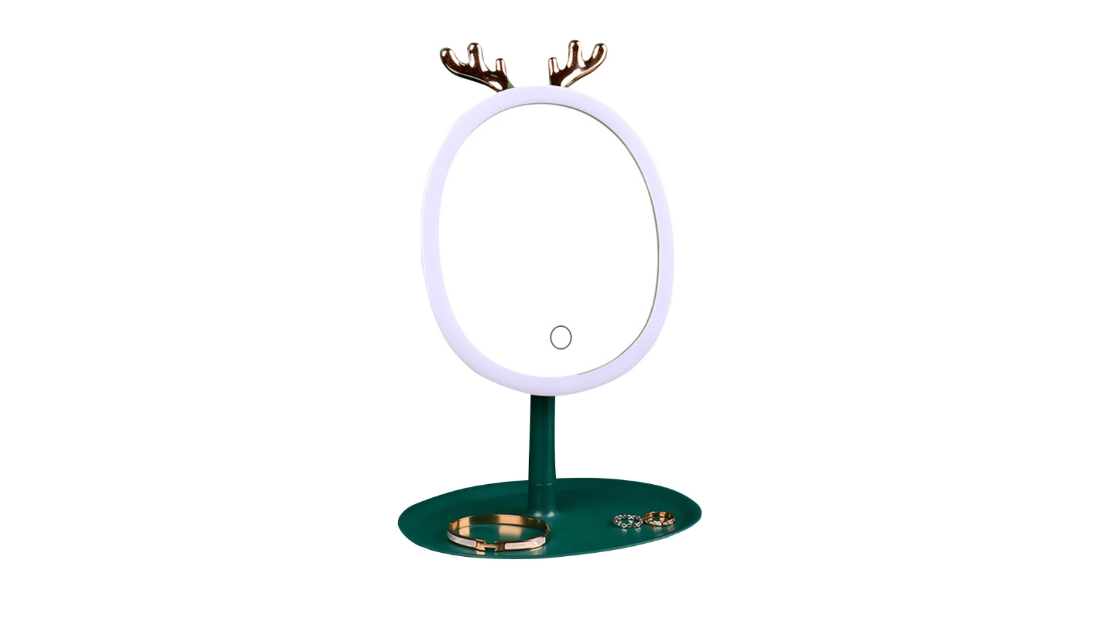 Soga Antler LED Light Makeup Mirror Tabletop - Green