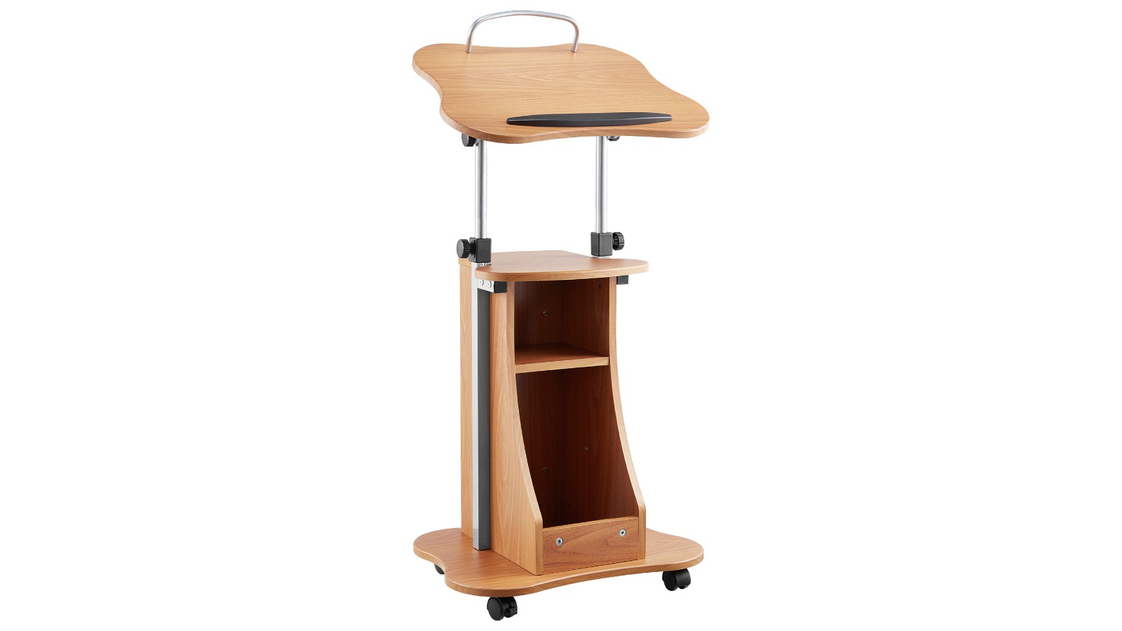 Vevor 110cm Adjustable Height Wooden Podium Stand with Wheel