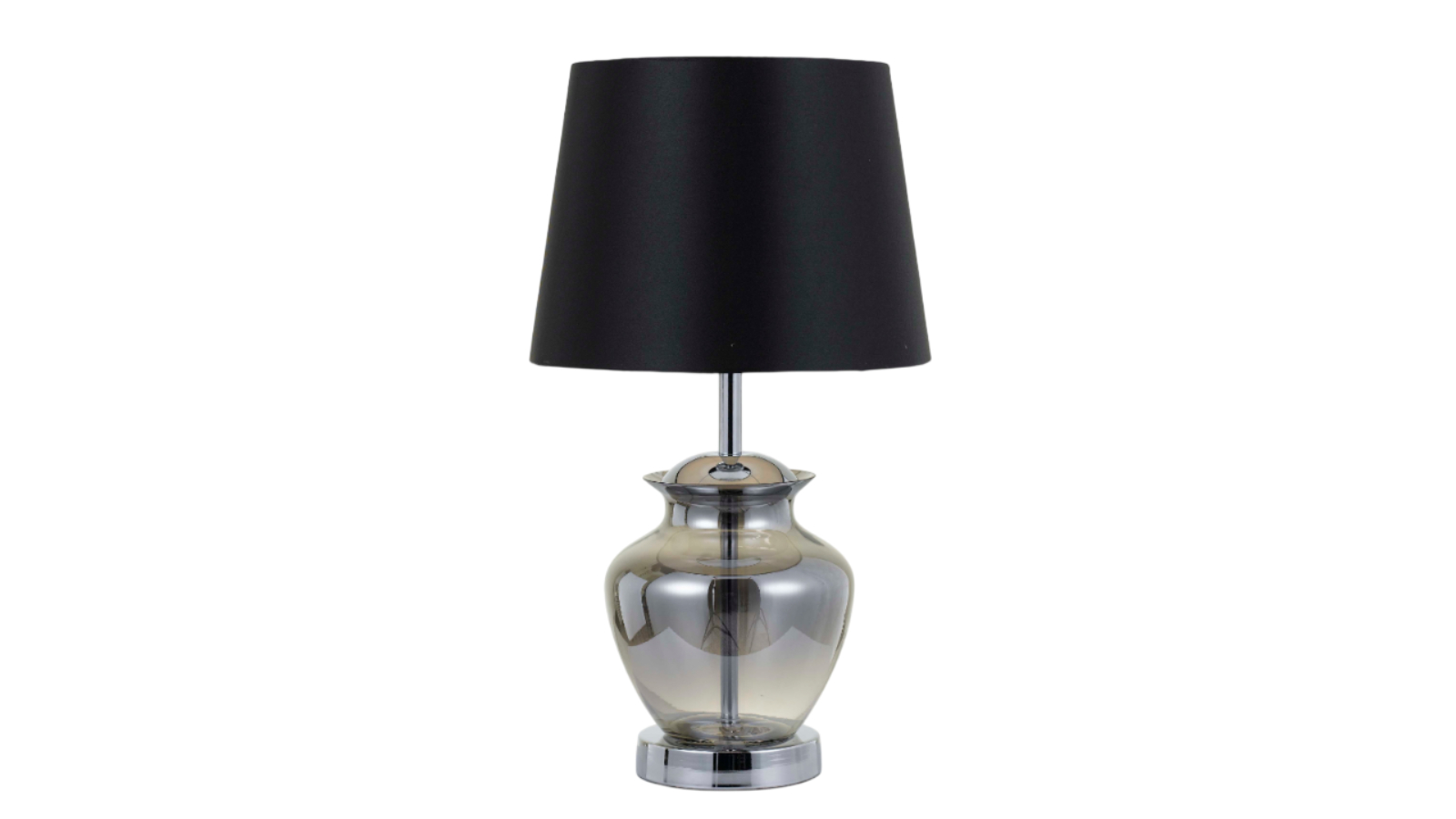 Pretty & Practical Teraville Chrome Smoke and Black Table Lamp