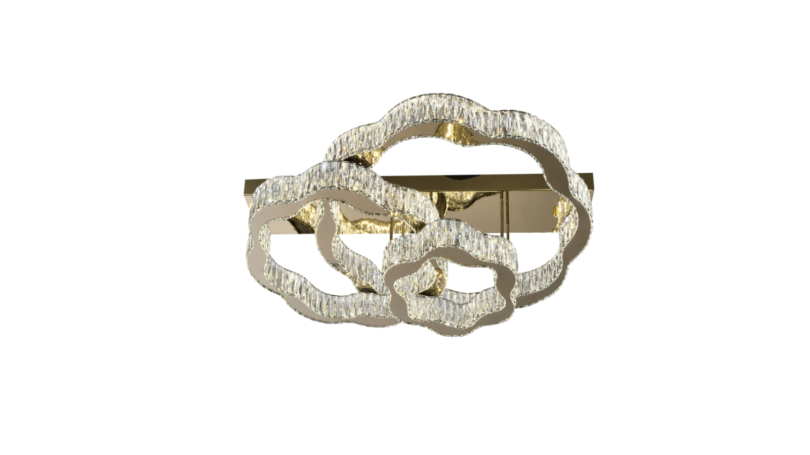 Pretty & Practical Lumostone 3-Tier Gold LED Pendant with Remote and Adjustable Color