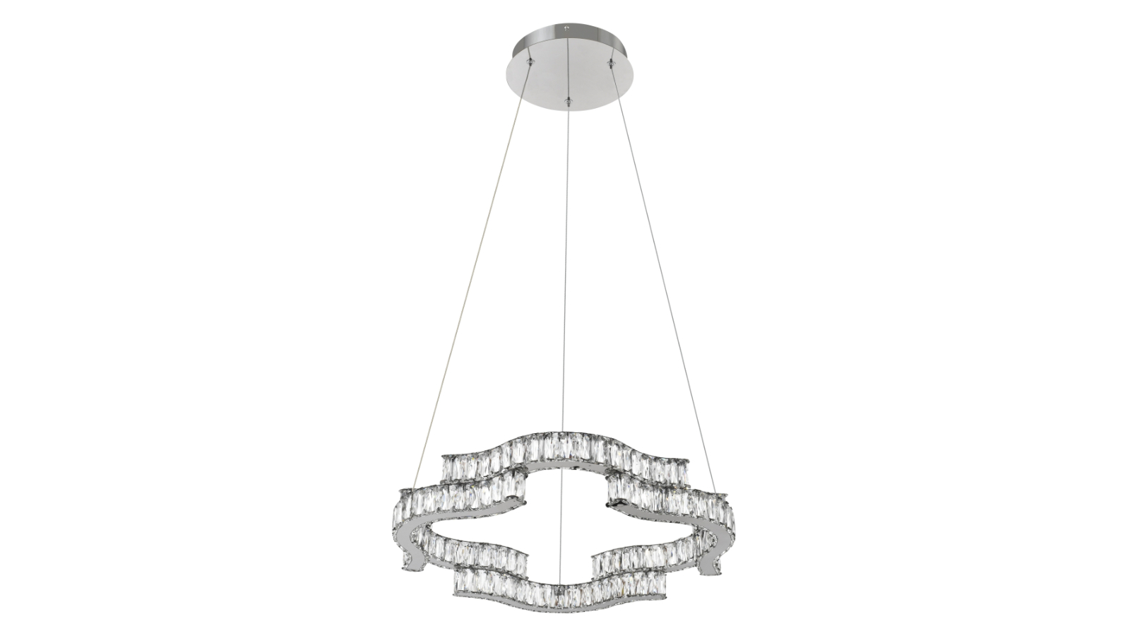 Pretty & Practical 1-Tier Noraville LED Pendant with Remote and Color Temp - Chrome