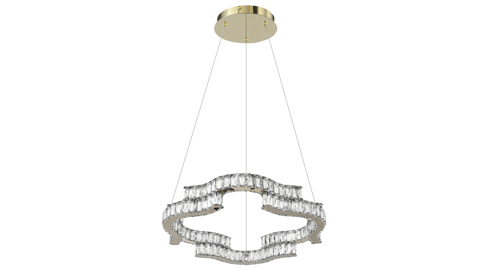 Pretty & Practical 1-Tier Rivamont LED Pendant with Remote and Color Temp - Gold