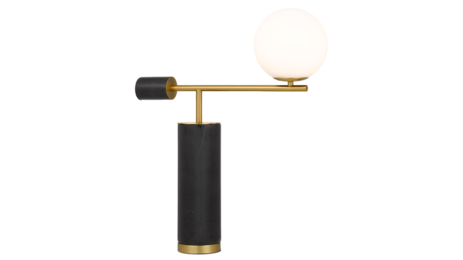 Pretty & Practical 51cm Rivamont Opal Table Lamp with Inline Switch - Black