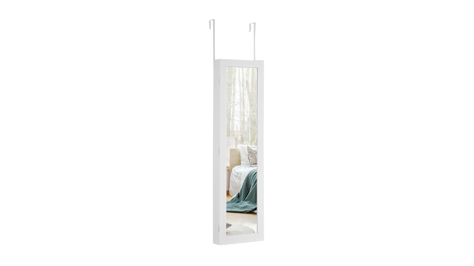 Costway Door/Wall Mounted Mirror Jewelry Makeup Cabinet Storage Organiser