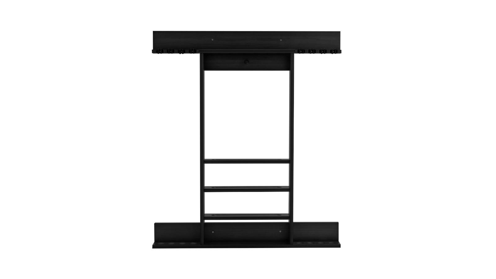 Costway Wall-Mounted Billiard Cue Rack with Storage Shelves and 8 Holder