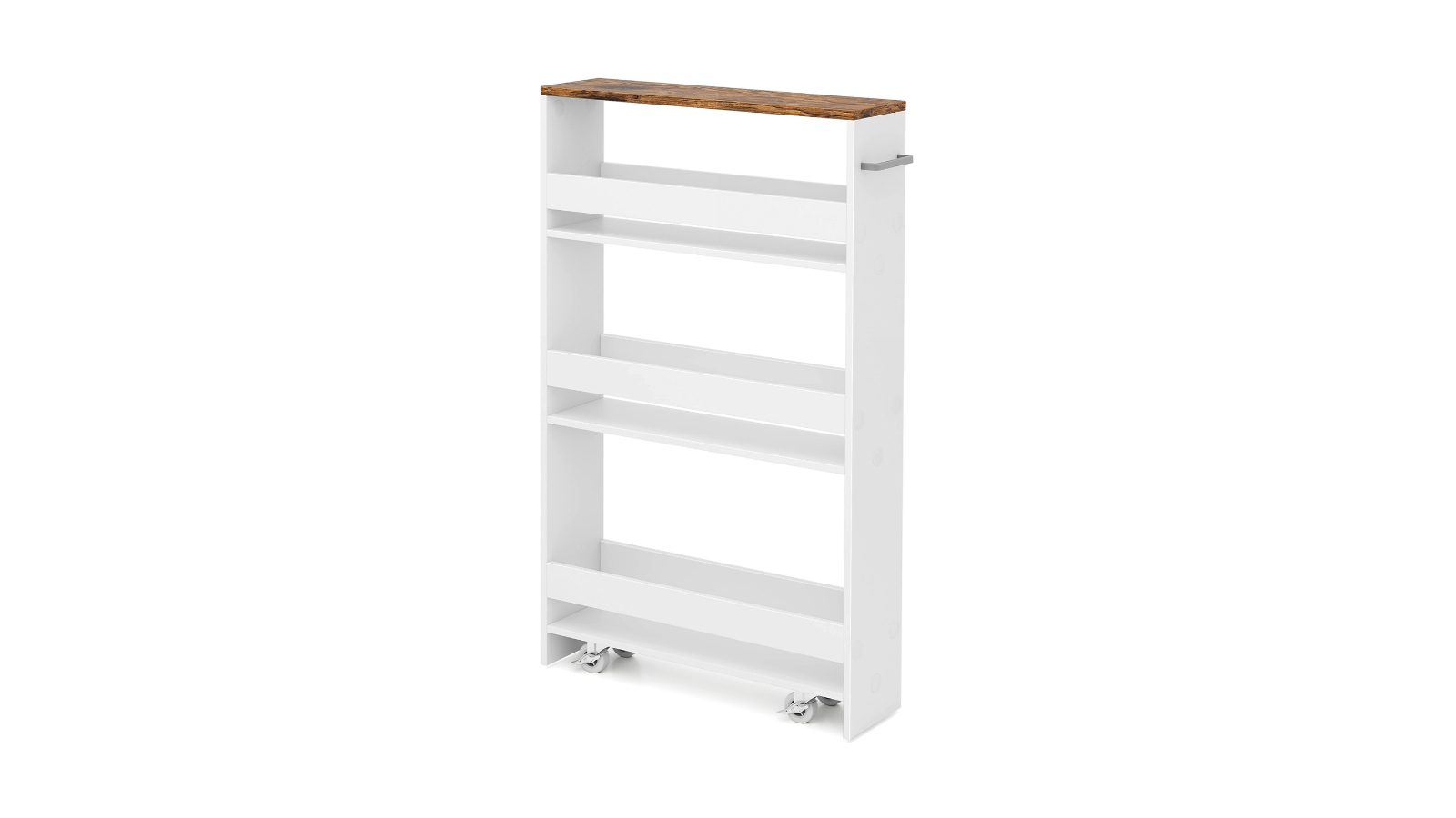Costway 4-Tier Mobile Storage Cart with Handle and Open Shelve