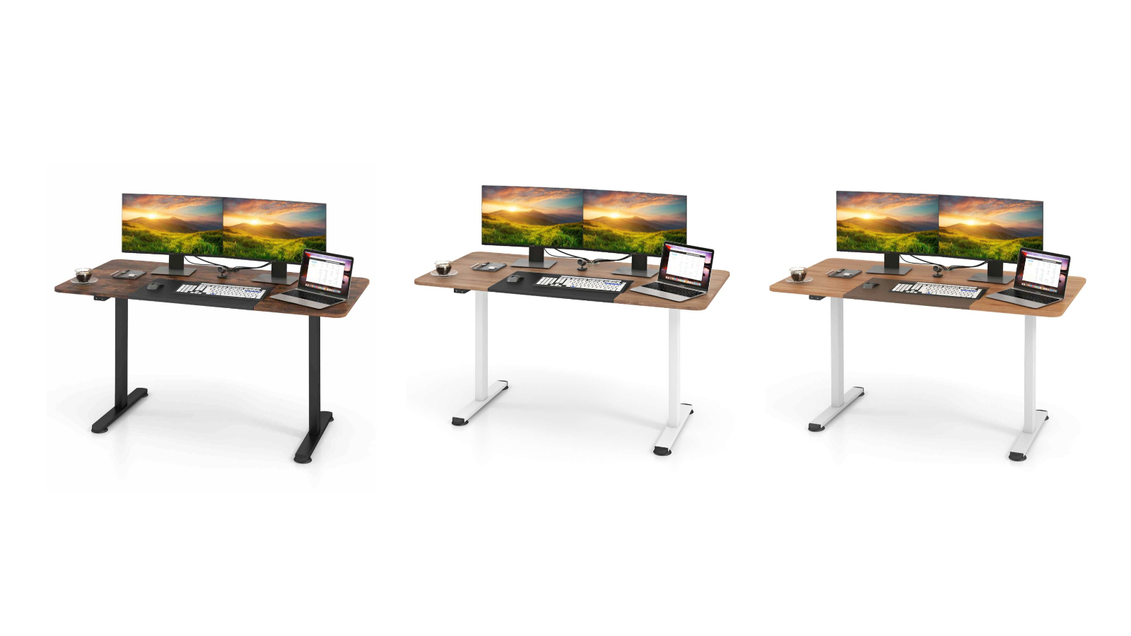 Costway 140 x 70cm Electric Standing Desk with Hook