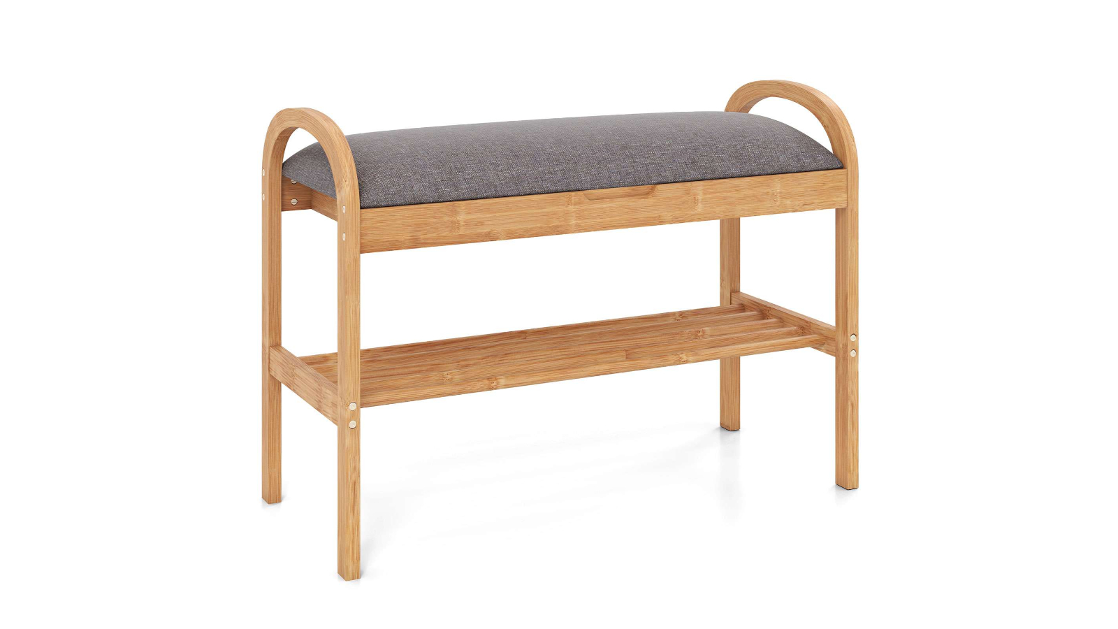 Costway Bamboo Shoe Rack Storage Bench