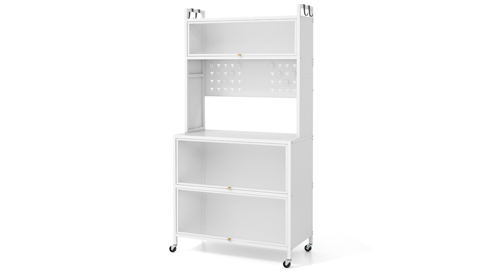 Costway 5-Tier Kitchen Bakers Rack with Shelves and Rolling Storage Cabinet