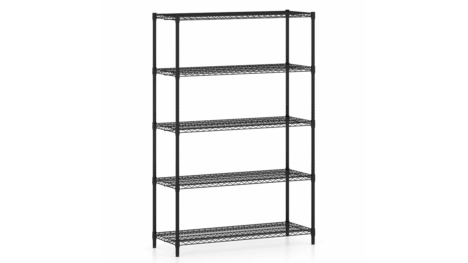 Costway 5-Tier Unit Adjustable Heavy-Duty Metal Storage Shelves with Leveling Feet