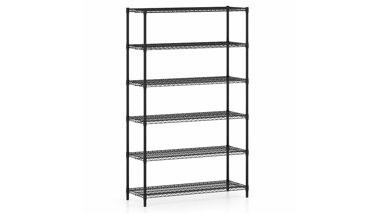 Costway 6-Tier Unit Adjustable Heavy-Duty Metal Storage Shelves with Leveling Feet