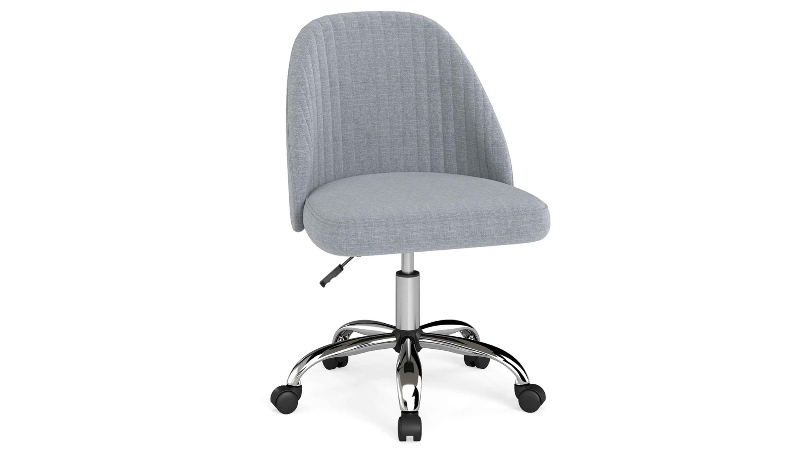 Costway Modern Armless Swivel Desk Chair with Padded Seat and Backrest - Grey