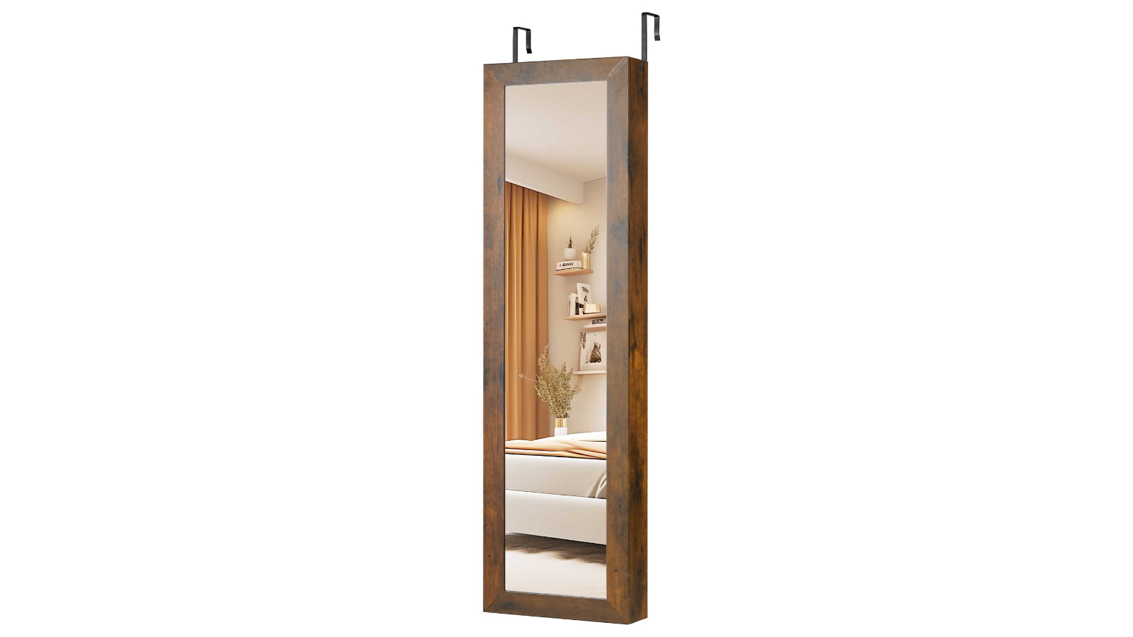 Costway Wall/Door Mounted Jewelry Organizer Cabinet with 2-Hanging
