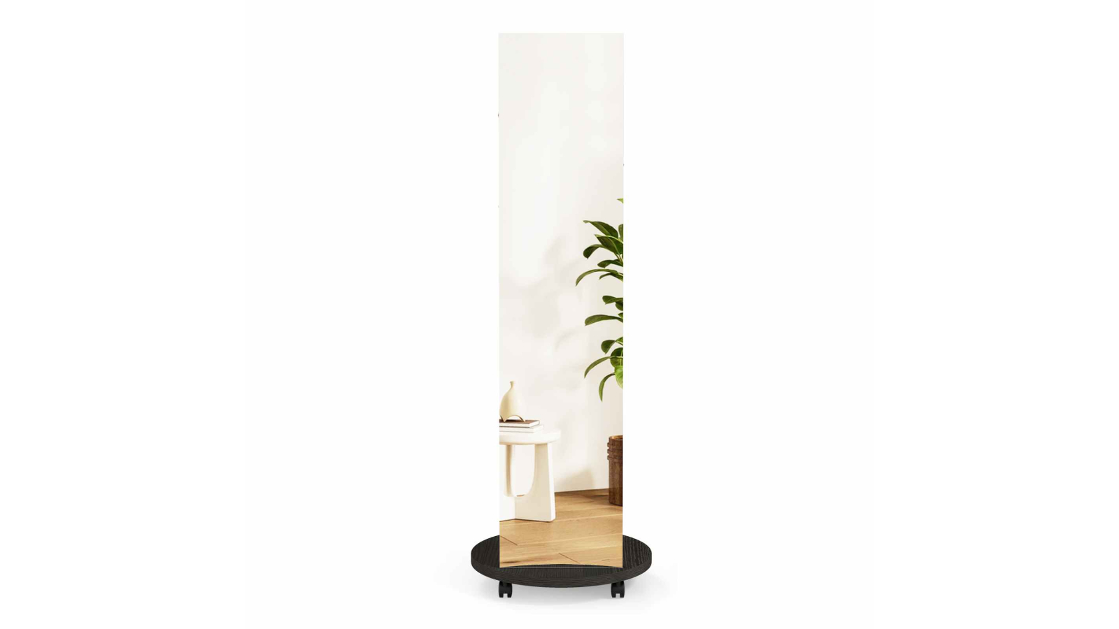 Costway Full-Length Mirror Clothes Rack - Walnut