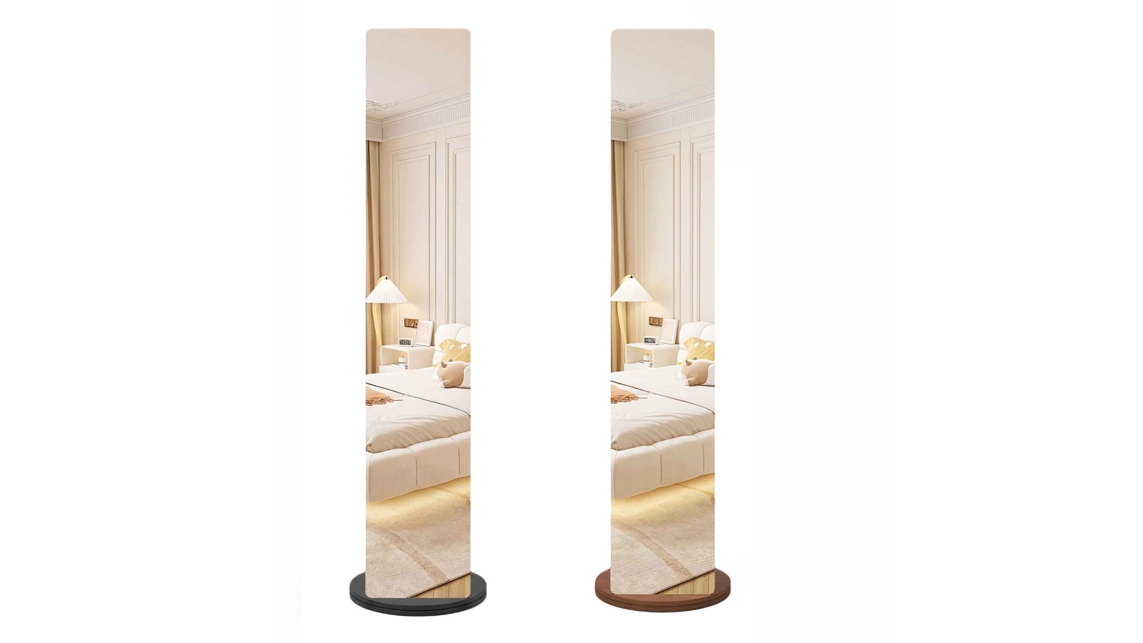 Costway 3-in-1 Solid Wood Swivel Full-Length Mirror with Hooks Storage