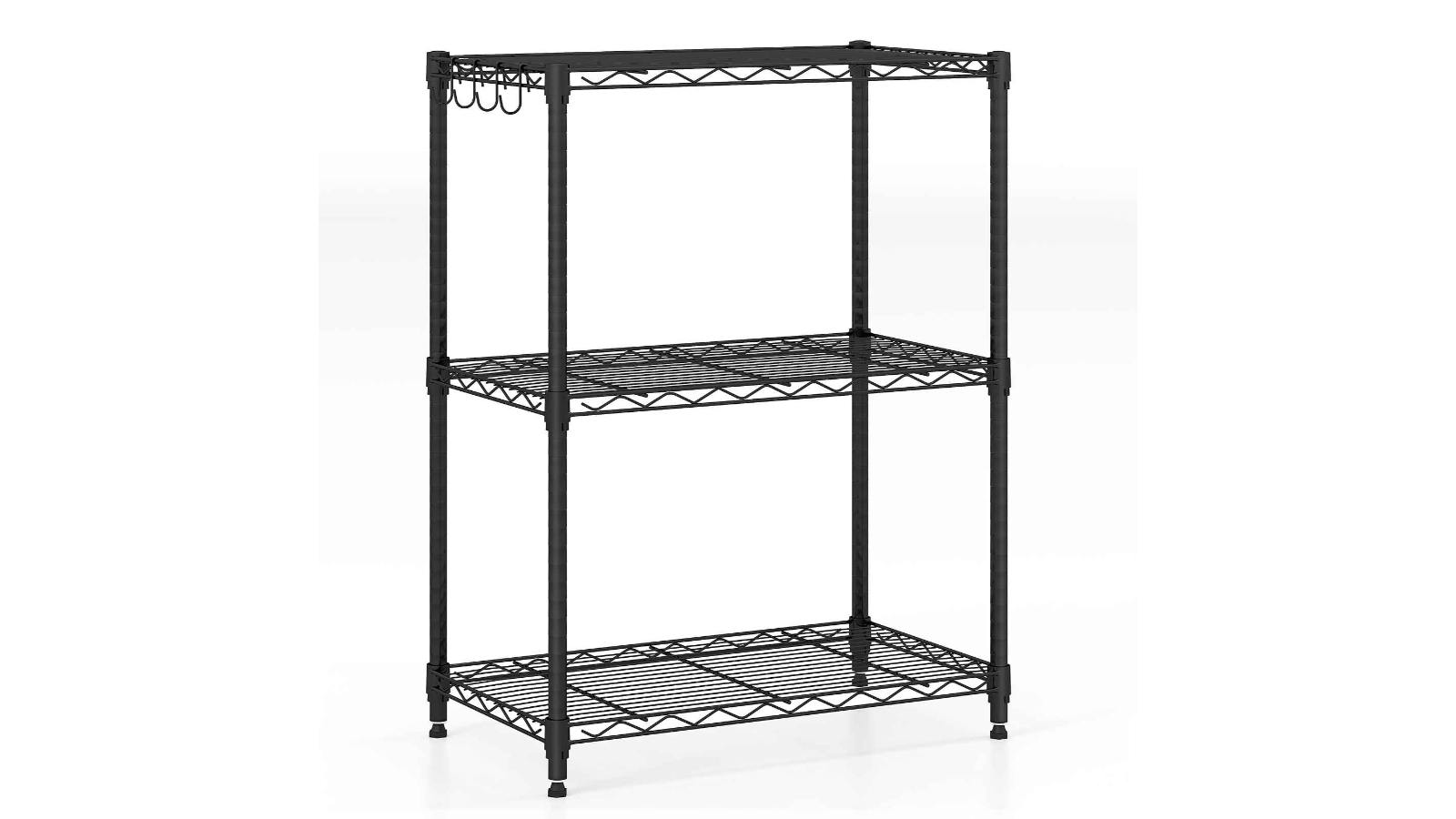 Costway 3-Tier Wire Shelving Unit Adjustable Metal Storage Shelves