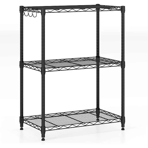 Costway 3-Tier Wire Shelving Unit Adjustable Metal Storage Shelves