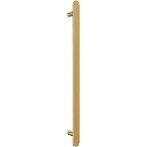 Linsol Allegra 12V Flat Bar Vertical Heated Towel Rail - Brushed Brass
