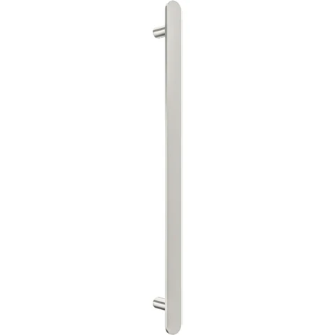 Linsol Allegra 12V Flat Bar Vertical Heated Towel Rail - Brushed Nickel