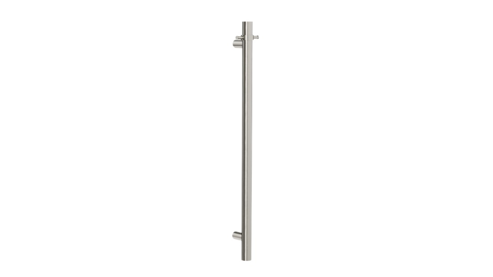 Linsol Allegra 12V Round Bar Vertical Heated Towel Rail with T Bar - Brushed Nickel