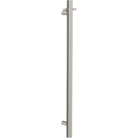Linsol Allegra 12V Round Bar Vertical Heated Towel Rail with T Bar - Brushed Nickel