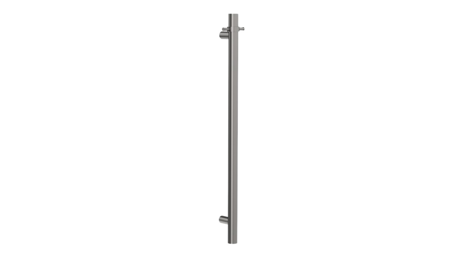 Linsol Allegra 12V Round Bar Vertical Heated Towel Rail with T Bar - Gunmetal