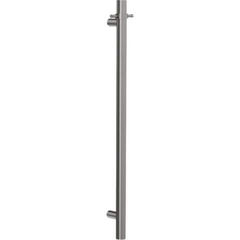 Linsol Allegra 12V Round Bar Vertical Heated Towel Rail with T Bar - Gunmetal