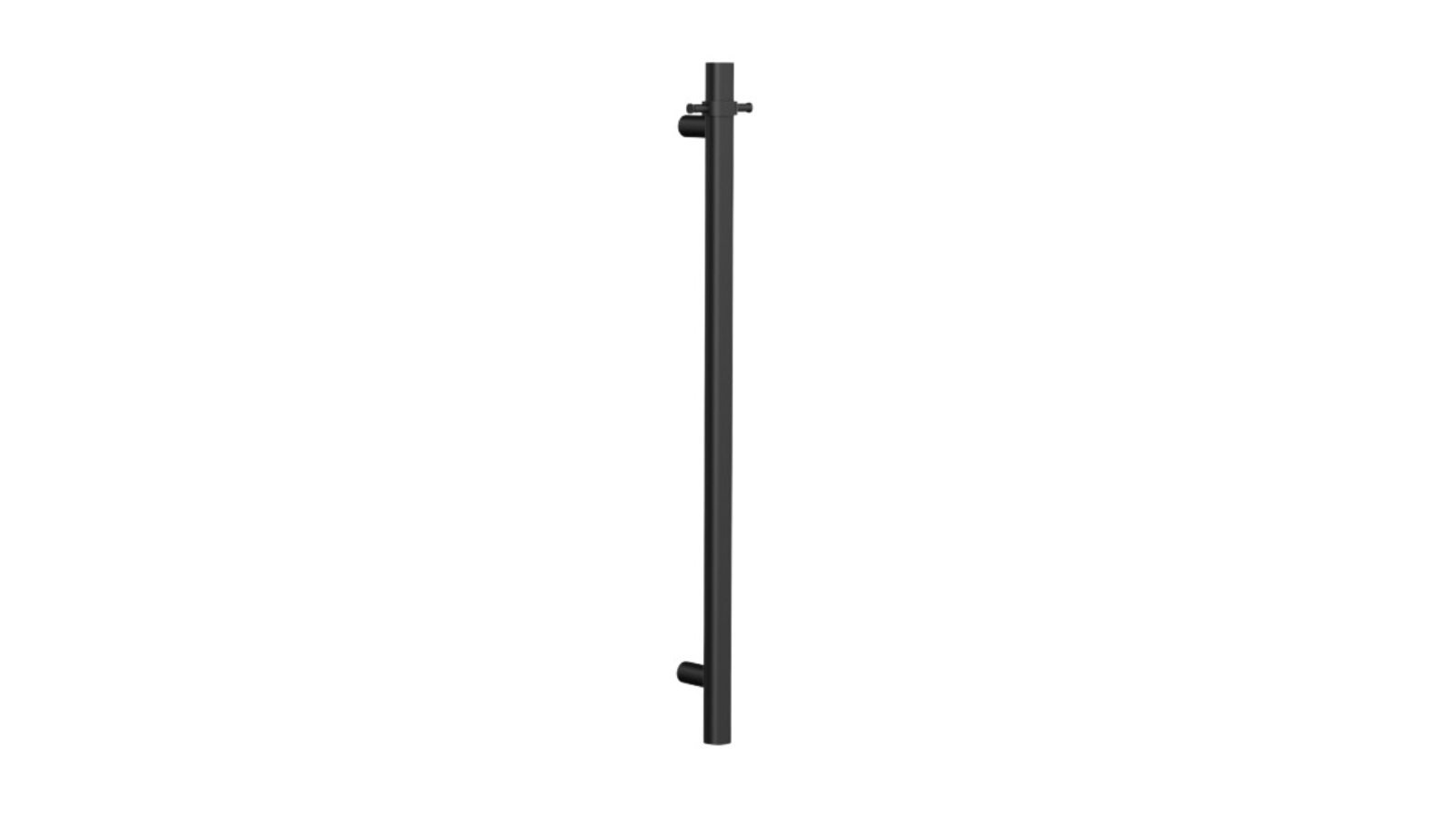 Linsol Allegra 12V Round Bar Vertical Heated Towel Rail with T Bar - Matte Black 